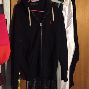 Black polo hoodie